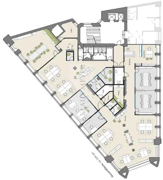 Planungsidee - Büro/Praxis mieten in Hamburg - Erstbezug, provisionsfrei - historisches Kontorhaus, 1a-Lage