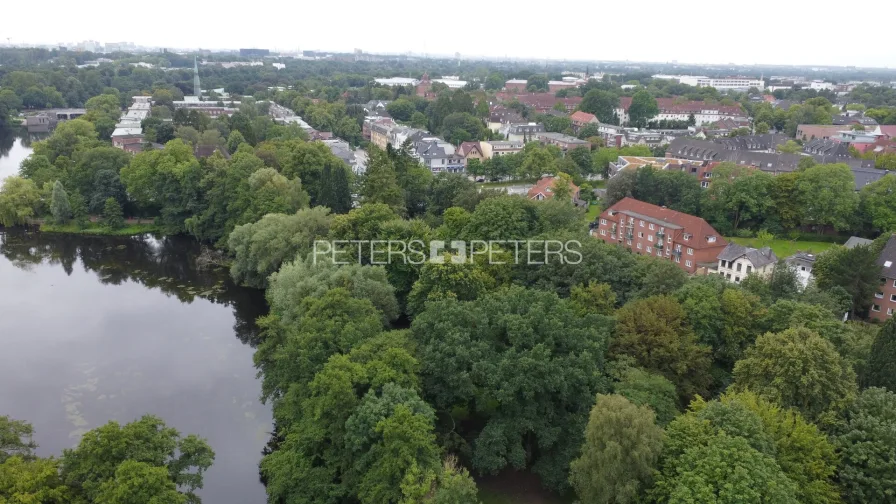 Drohnenfoto - Wohnung kaufen in Hamburg - + Penthouse, Alsterlauf, KfW40, degressive AfA möglich +