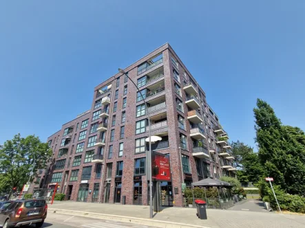 Eckansicht I - Wohnung kaufen in Hamburg-Barmbek - Moderne 2-Zimmer-Neubauwohnung mit Balkon und herrlichem Weitblick über Barmbek