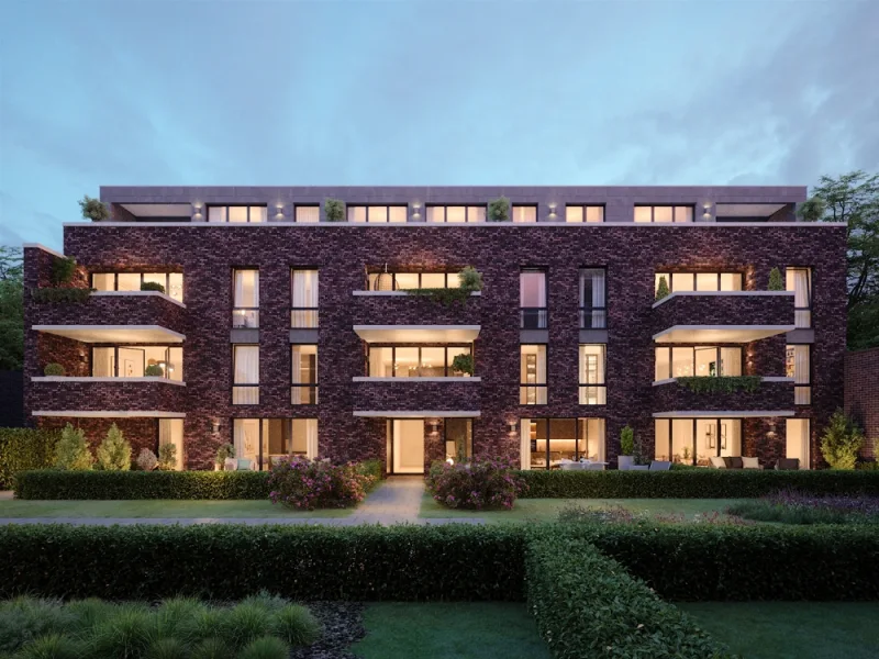 Hinterhaus - Wohnung kaufen in Hamburg-Fuhlsbüttel - Familiengerechter Neubau mit S/W-Balkon und Blick ins Grün in Fuhlsbüttel