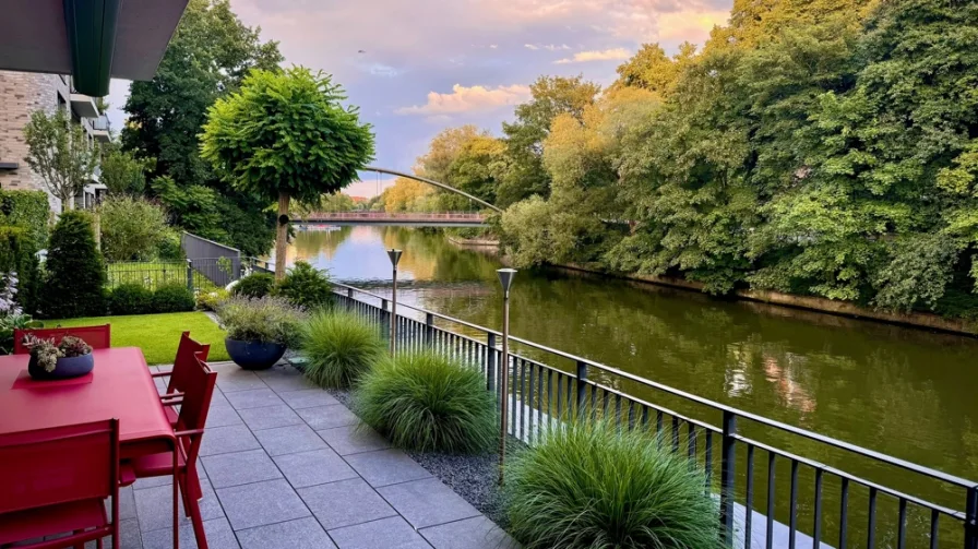 Blick auf den Osterbekkanal