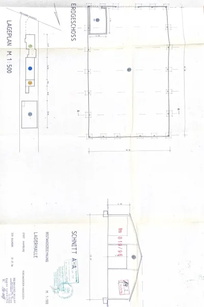  Lageplan/Schnitt von der Halle