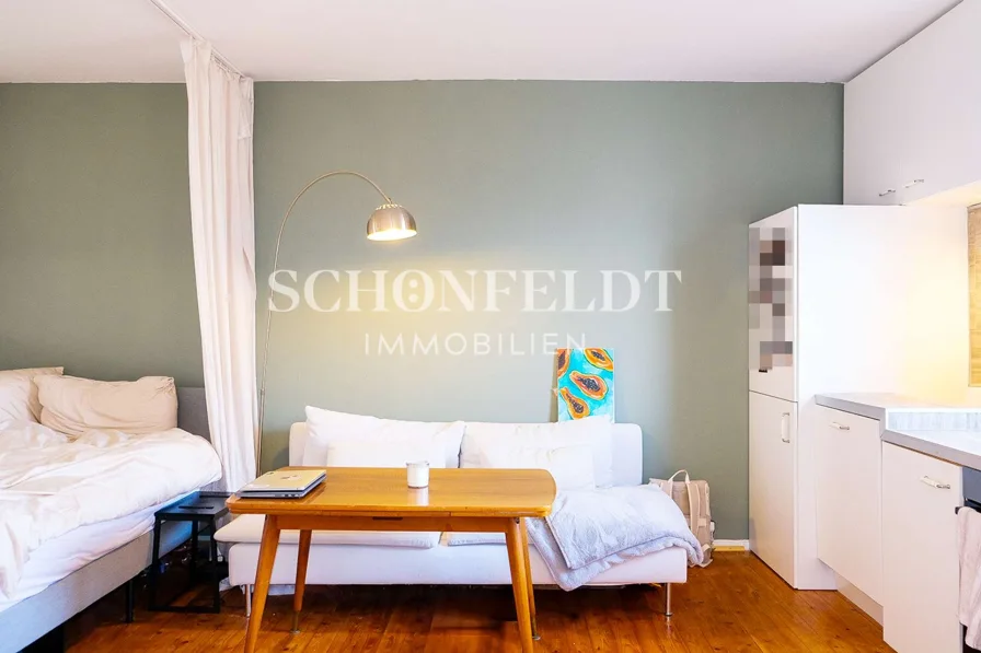 Wohn- und Schlafraum - Wohnung kaufen in Hamburg - Vermietete 1-Zimmer-Wohnung in Alsternähe!