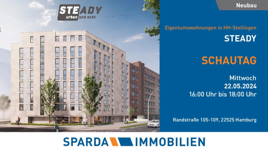 Titelbild_STEADY_202405_Schautag_06 - Wohnung kaufen in Hamburg-Stellingen - Helle Neubauwohnung mit großem Balkon