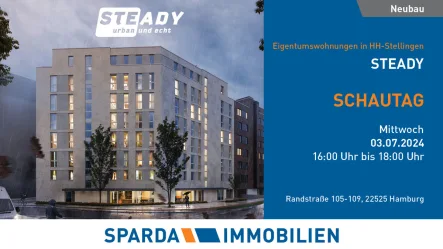 Titelbild - Büro/Praxis kaufen in Hamburg-Stellingen - Neubau: Attraktive Gewerbefläche mit großer Fensterfront