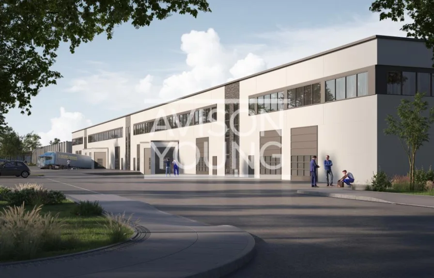 Außenansicht - Neubau - Halle/Lager/Produktion mieten in Ahrensburg - NEUBAU HALLE | EBENERDIG + RAMPE | 7.5m UKB | AHRENSBURG