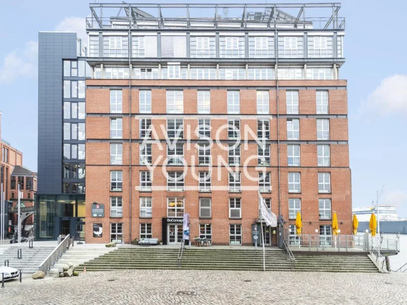 Außenansicht - Büro/Praxis mieten in Hamburg - Fläche mit großer Terrasse, direkt an der Elbe