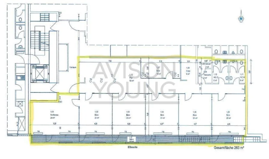 1. Obergeschoss, Eingang F