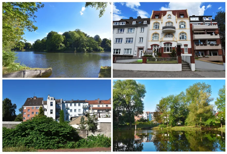 20958_Collage_Exposé_5 - Haus kaufen in Lübeck - Kapitalanlage oder Projekt? Lübeck Zentrum: Jugendstil MFH, 6 WE, Garagen, Garten, OTTO STÖBEN GmbH.