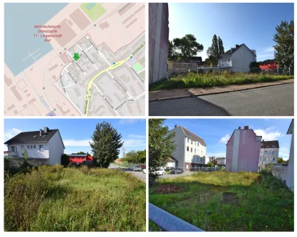 Collage - Grundstück kaufen in Kiel - Baugrundstück mit Baugenehmigung in direkter Nähe zur Förde und Werft! OTTO STÖBEN GmbH
