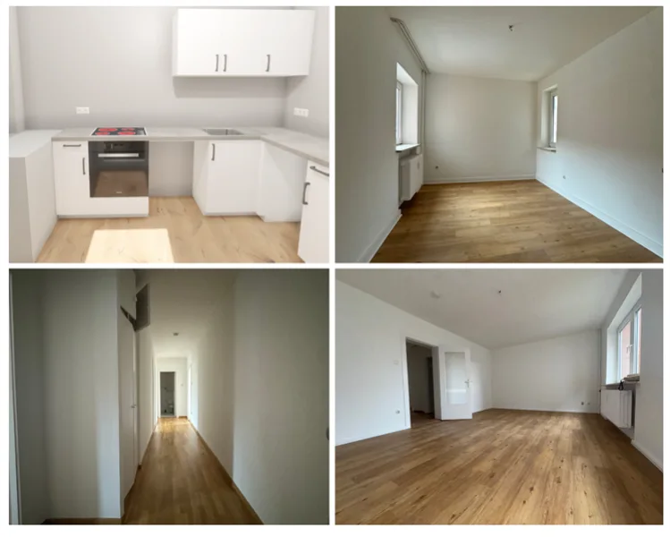 Collage mit neuer Küche - Wohnung mieten in Kiel - 3-ZW in der Waitzstr. 75 in Kiel zu vermieten! OTTO STÖBEN GmbH