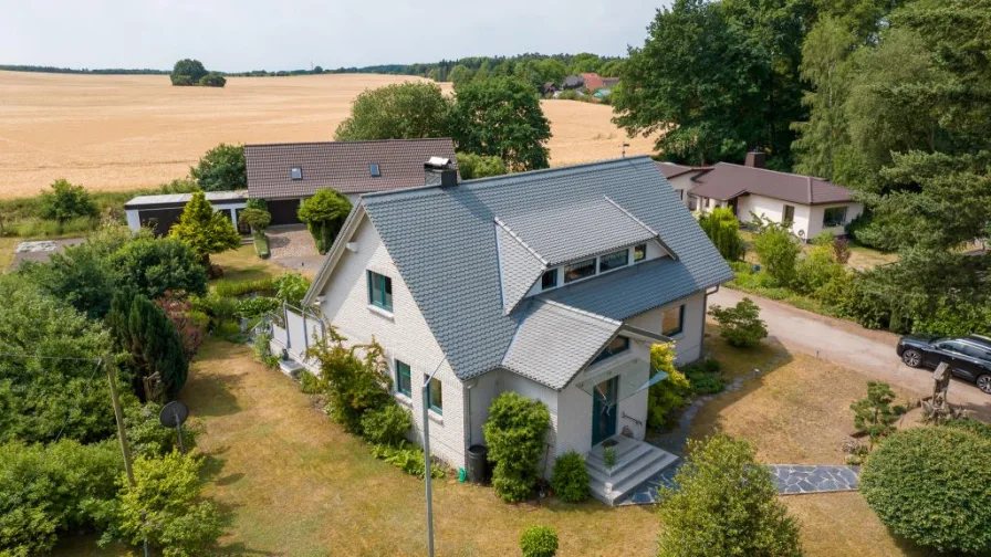 Hausansicht - Haus kaufen in Wittenförden - Hochwertiges Einfamilienhaus mit traumhaftem Grundstück