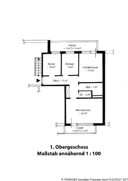 Grundriss Wohnung 1 OG