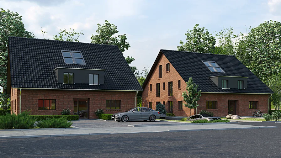Frontansicht - Wohnung mieten in Ahrensburg - 2,5-ZIMMER ERDGESCHOSSWOHNUNG NEUBAU IM VILLENVIERTEL (WOHNUNG NR. 2)