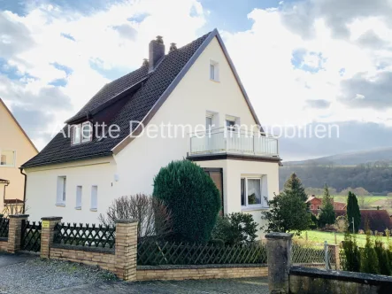 Ansicht - Haus kaufen in Freden (Leine) / Meimerhausen - Gepflegtes Einfamilienhaus mit Garten und Panorama über Meimerhausen