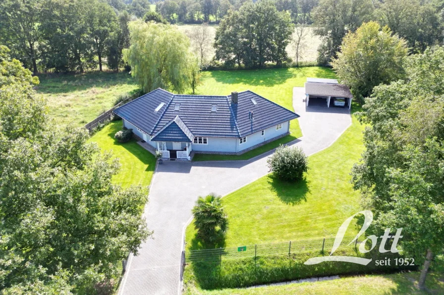  - Haus kaufen in Uplengen - +++ Extravaganter Bungalow mit mögl. Einliegerwohnung in idyllischer Lage von Uplengen +++