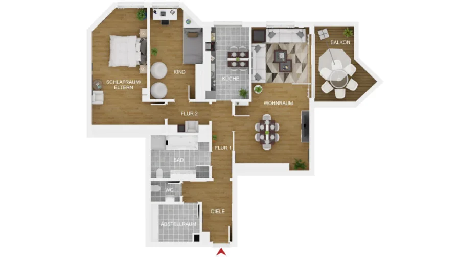 Bild1 - Wohnung kaufen in Bad Iburg - großzügige, helle 3-Zimmer-Eigentumswohnung mit Schlossblick