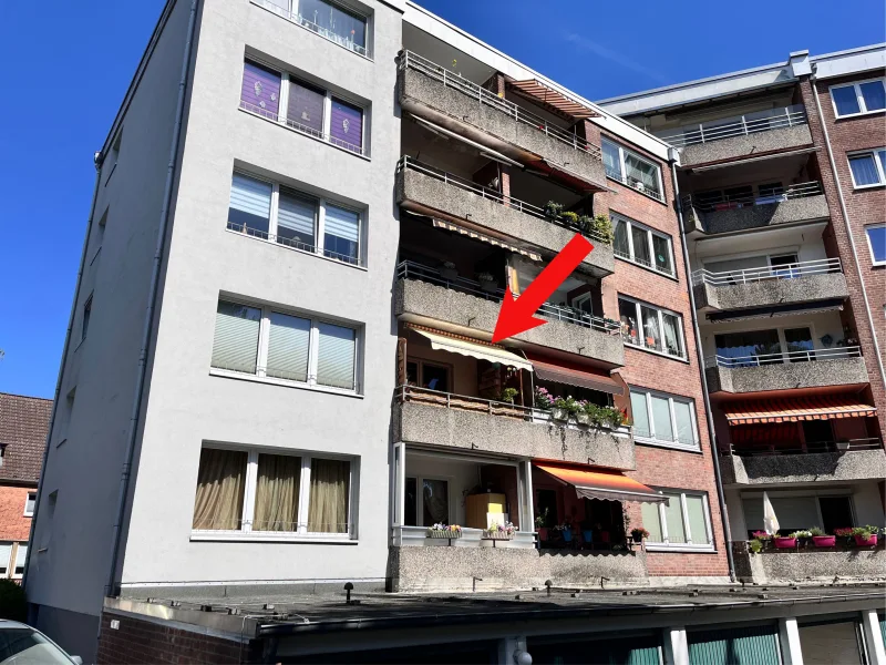 461 Ansicht hinten - Wohnung kaufen in Bad Schwartau - Gut geschnittene 3-Zimmer-Eigentumswohnung in 23611 Bad Schwartau