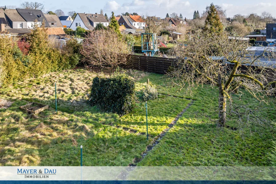 Hintergrundstück mit Bauplatz - Grundstück kaufen in Oldenburg - Oldenburg: Bauplatz auf Hintergrundstück in ruhiger Lage, Obj. 7525