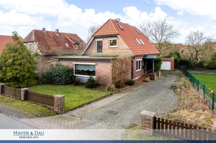 Außenansicht - Haus kaufen in Rastede - Rastede: EFH mit Baugenehmigung für ein Zweifamilienhaus in Hahn-Lehmden, Obj. 7527