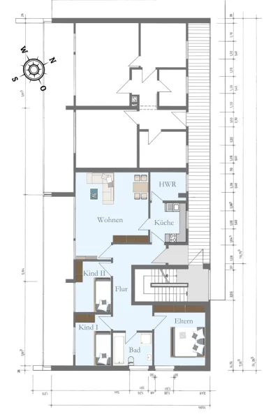 Grundriss der Wohnung im 1. OG