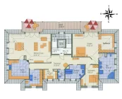 Grundriss der Penthouse-Wohnung