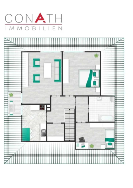 Conath-Immobilien_Harsefeld_Buxtehude_Fredenbeck - Grundriss - Möblierung nicht originalgetreu