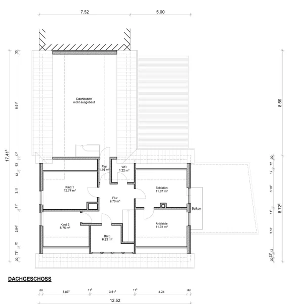 Grundriss Dachgeschoss