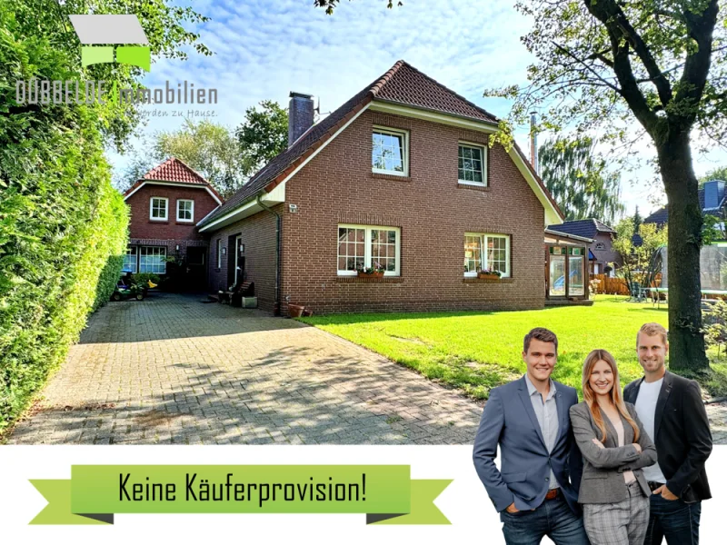 Außenansicht - Haus kaufen in Uplengen / Stapel - Uplengen: Modernisiertes Wohnhaus mit Sauna, Kamin und viel Platz!