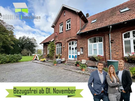 Außenansicht - Wohnung mieten in Detern - Detern - Leben im historischen Bahnhof! Geräumige Wohnung auf zwei Etagen.