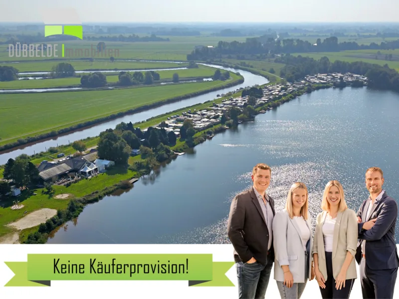 Titelbild - Grundstück kaufen in Detern - Direkt am See! Campingplatz mit Versorgungsgebäuden im Naherholungsgebiet