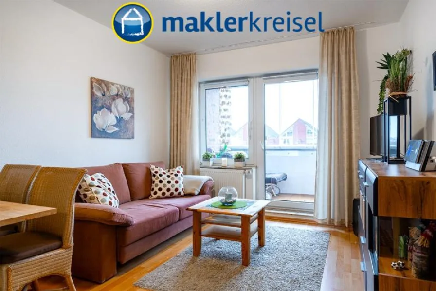 Wohnbereich - Wohnung kaufen in Dornum OT Dornumersiel - Erholung pur: Kleine, aber feine Wohnung im Küstenort Dornumersiel