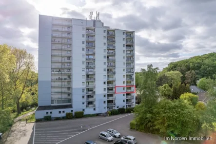 Blick auf die Eigentumswohnung - Wohnung kaufen in Bad Schwartau - Gut vermietete 3-Zimmer-Eigentumswohnung in Bad Schwartau