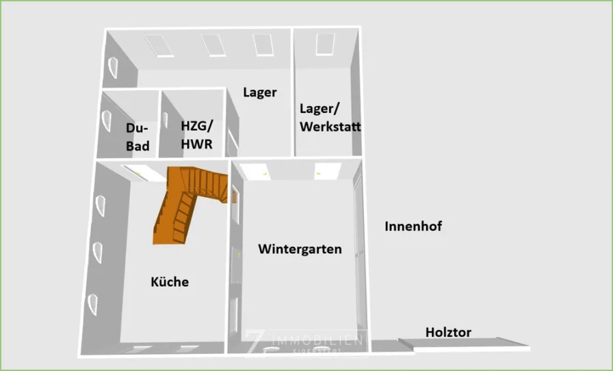 Grundriss Anbau Erdgeschoss - Achtung - KEIN Maßstab, dient nur zur Orientierung