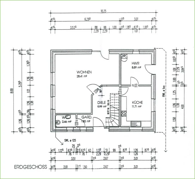 Erdgeschoss - nicht maßstabsgerecht