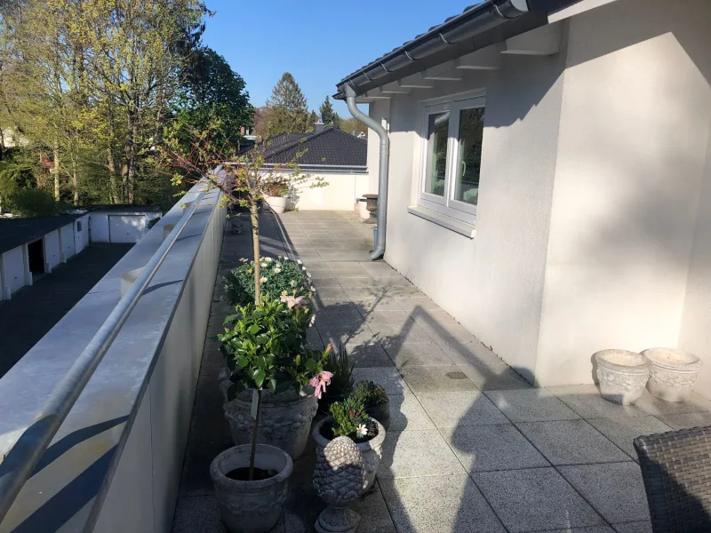 Dachterrasse Ansicht I - Wohnung mieten in Hamburg / Sasel - 65 m² helle 2,5-Zi.-DG-Whg36 qm uneinsehb. DachterrasseFahrstuhl, EBK, Keller, Carp. in Sasel