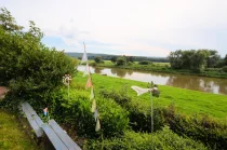 Balkon mit Fernsicht in die Weserauen ** Brevörde ** Weserblick