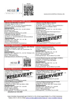 Mietübersicht Heise immobilien - Stand 14.02.2025 - www.immobilien-heise.de - Wohnung mieten in Holzminden - *** UPDATE *** 14.02.2025 *** Aktuelle Mietübersicht ***  Heise Immobilien Holzminden