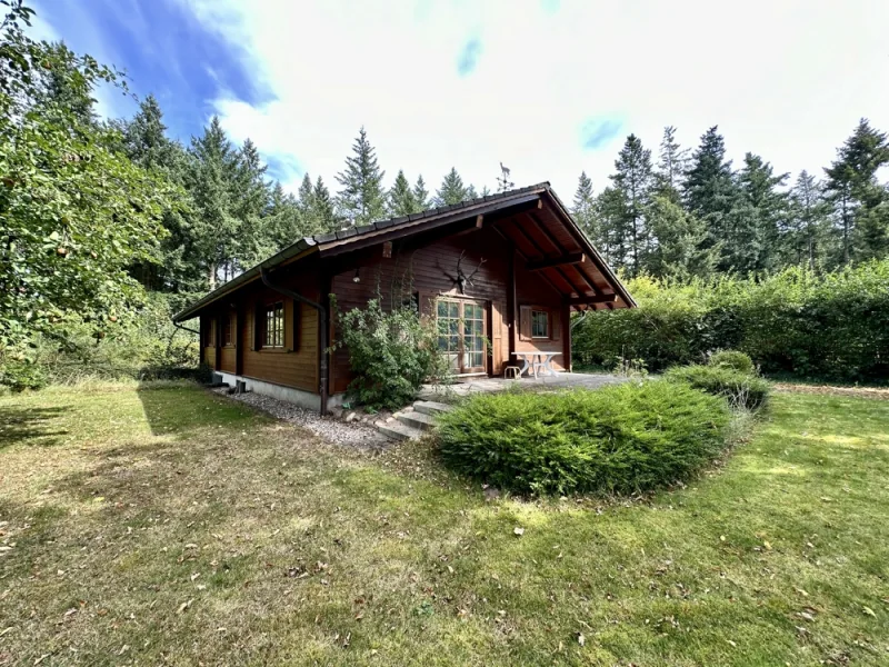 Ein Holzhaus mit wunderbarer Südterrasse - Haus kaufen in Grambek - Forsthaus-Flair am Elbe-Lübeck-Kanal