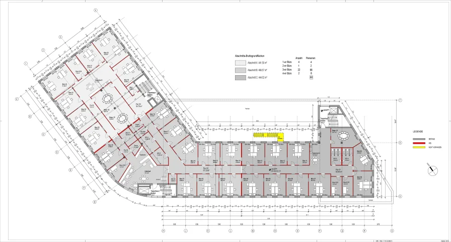 Grundriss 1.390,76 m² teilbar 2.OG