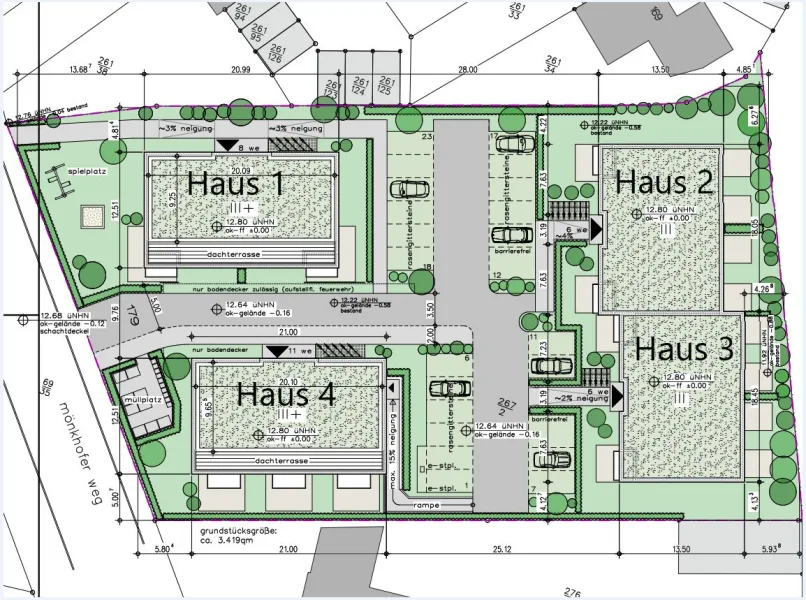 Lageplan der Häuser nummeriert