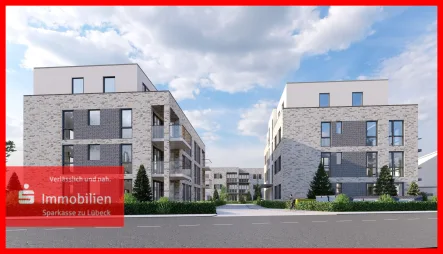 Blick vom Mönkhofer Weg - Wohnung kaufen in Lübeck - 31 Neubau Eigentumswohnungen in zentraler Lage von St. Jürgen