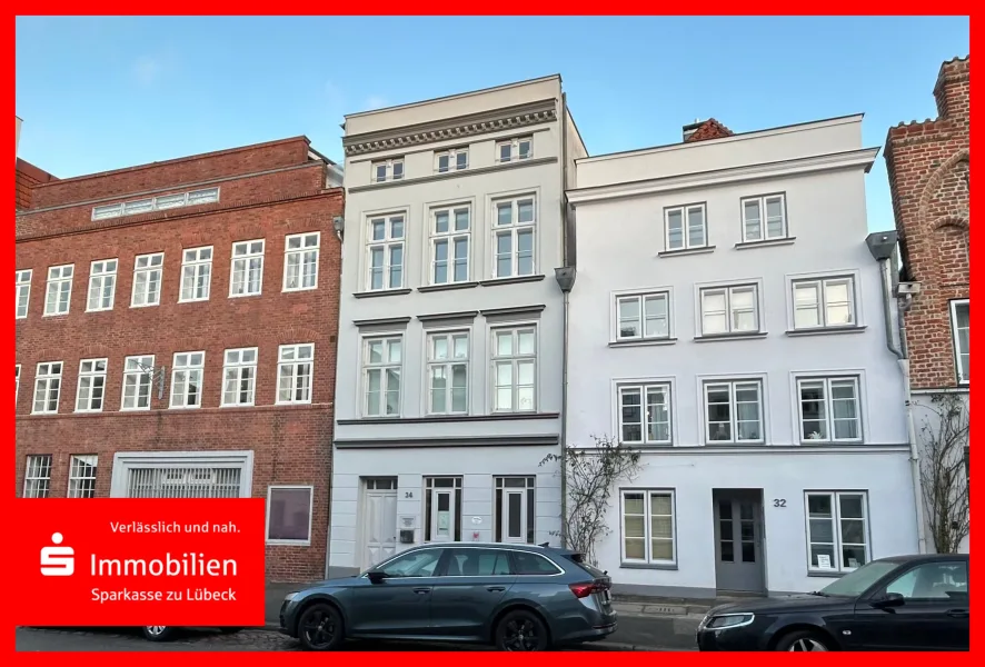 Ansicht Wohnhaus - Wohnung kaufen in Lübeck - Charmantes Appartement in der Altstadt von Lübeck