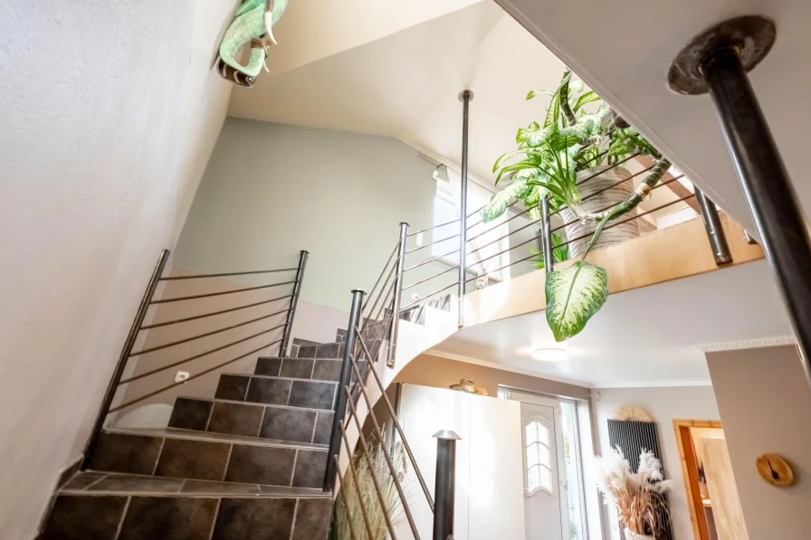 Treppe zur Betreiberwohnung im DG