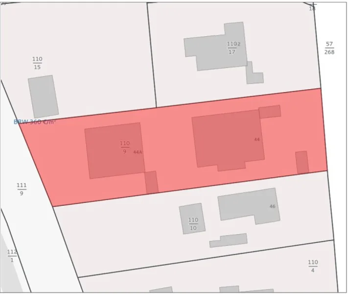 Auszug Lageplan - Norden oben