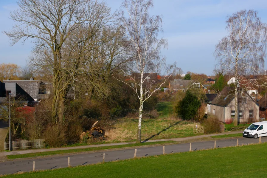 Sicht vom Deich - Grundstück kaufen in Brunsbüttel - Großes Baugrundstück direkt an der Elbe für Brunsbüttel-Liebhaber