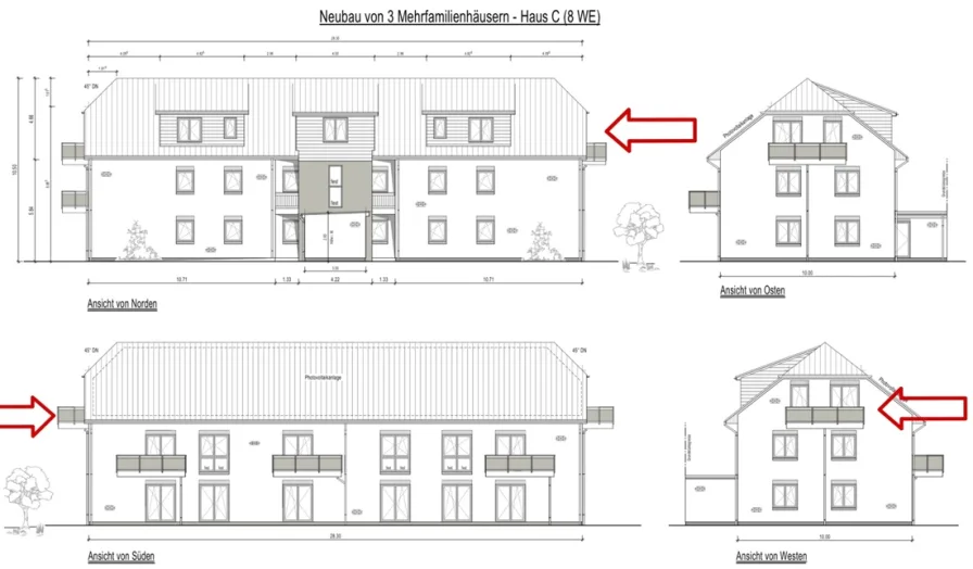 Ansicht - Wohnung kaufen in Heide - Neubau einer Eigentumswohnung in 25746 Heide - Dachgeschoß (ETW 8)