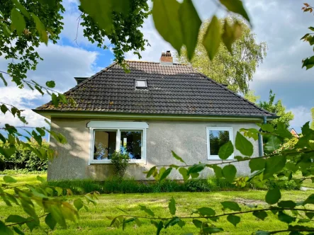 Südseite - Haus kaufen in Niebüll - Einfamilienhaus im Herzen von Niebüll, bahnhofsnah, ideal für Syltpendler, auf 1005 m² großem eingewachsenen Grundstück.