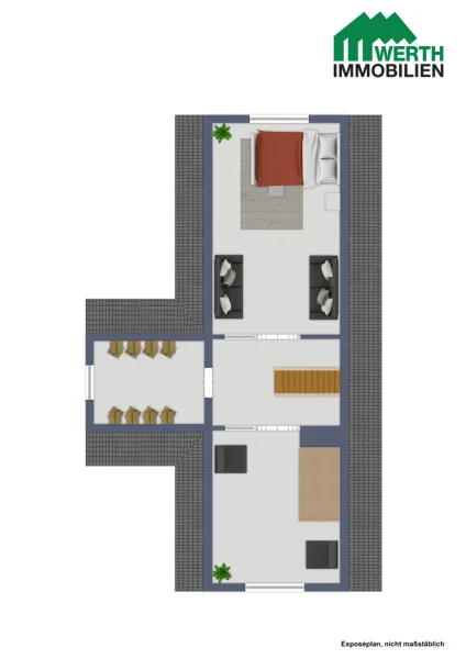 Zwei.F. Grundriss SPITZBODEN im Zweifamilienhaus