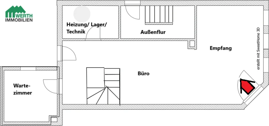 Grundriss-Skizze EG Gewerbe